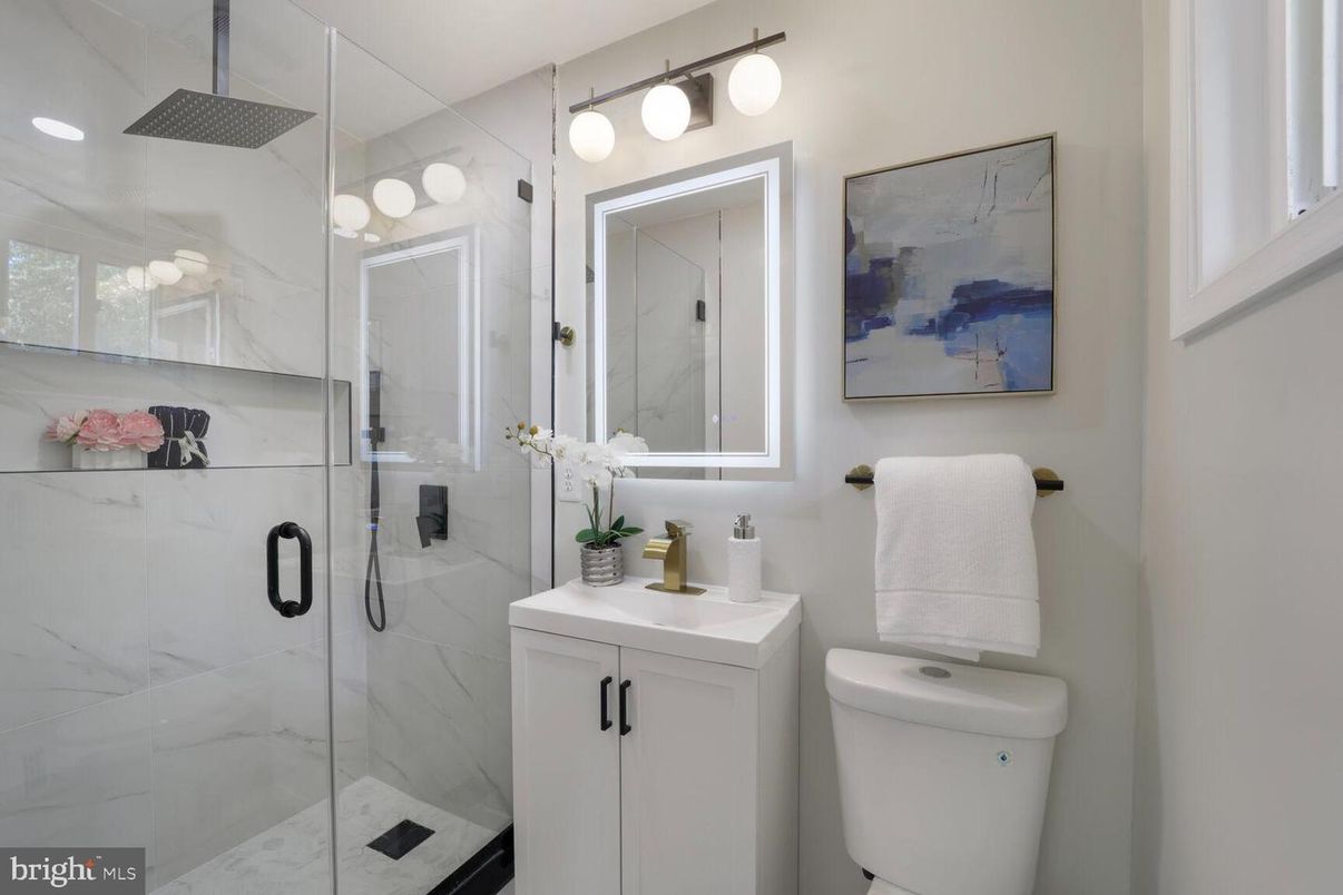 Bathroom, Glass Shower, Interior, Marble Walls