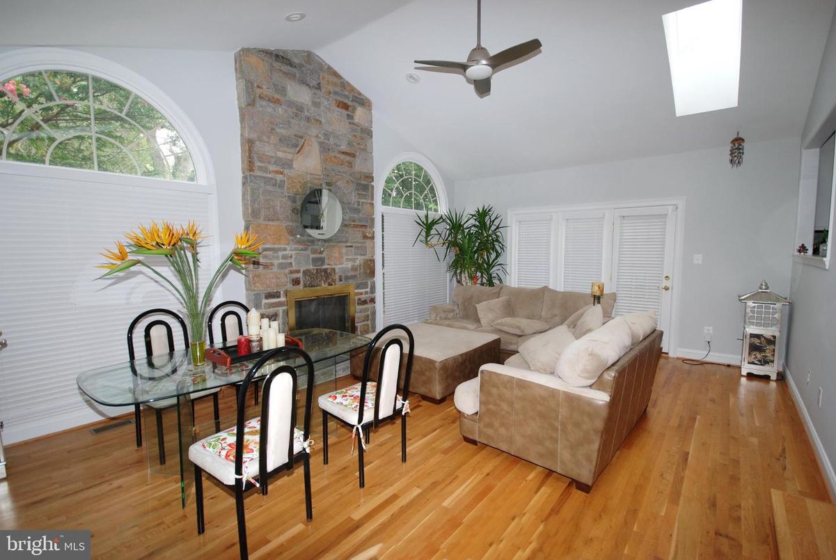 Fireplace, Interior, Living room, Stone Walls, Wood Texture Flooring