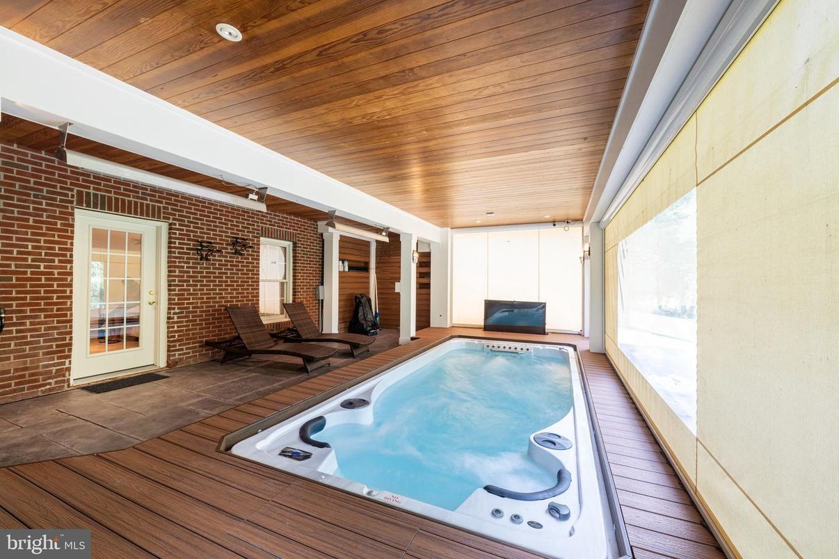 Exterior, Hot Tub, Interior, Pool, Stone Walls, Wooden Ceilings, Wood Texture Flooring