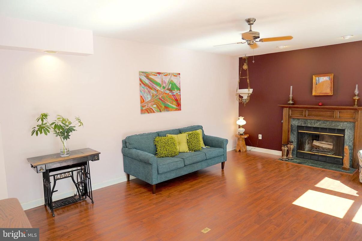Fireplace, Interior, Recessed Lighting, Wood Texture Flooring