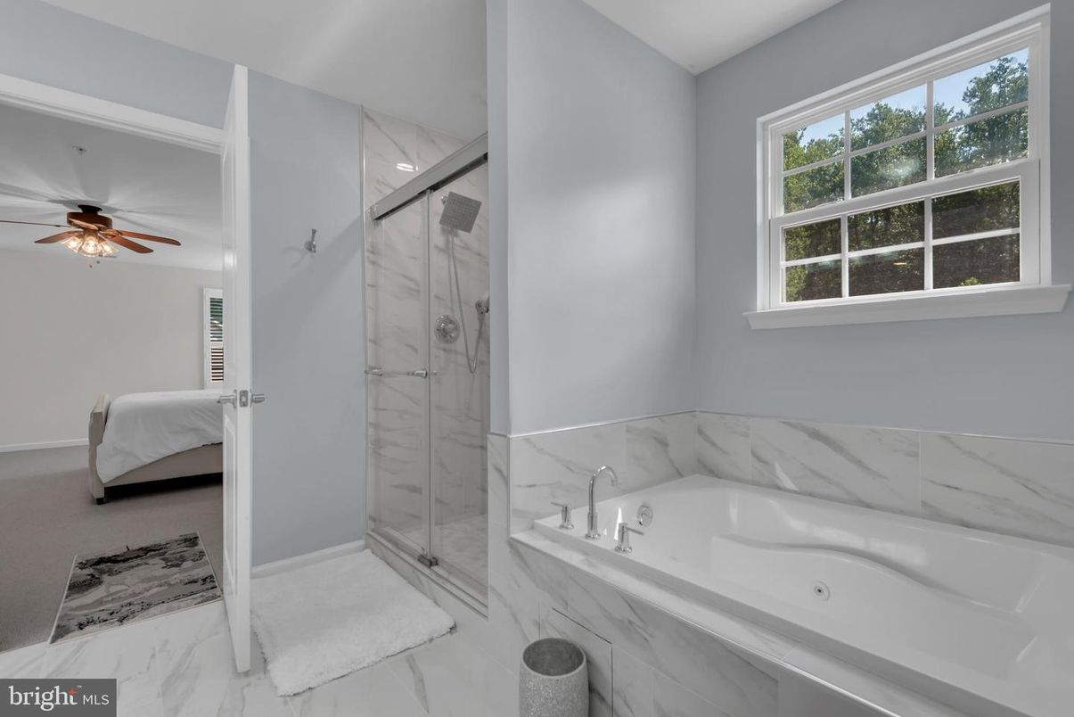 Bathroom, Bedroom, Glass Shower, Interior, Marble, Marble Walls