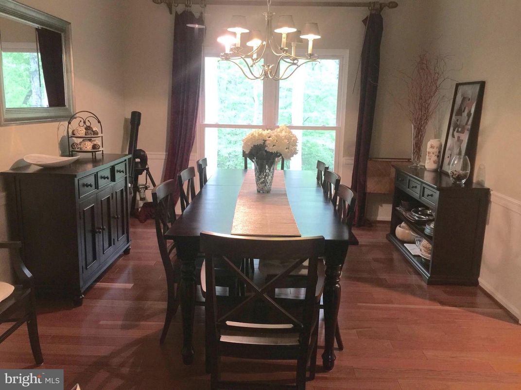 Chandelier, Dining room, Interior, Wood Texture Flooring