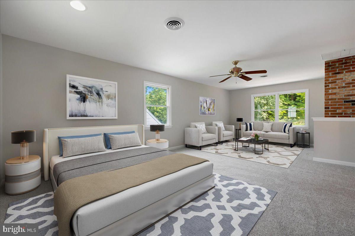 Bedroom, Interior, Living room, Recessed Lighting, Stone Walls