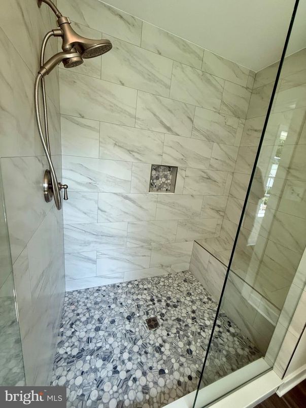 Bathroom, Glass Shower, Interior, Marble Walls