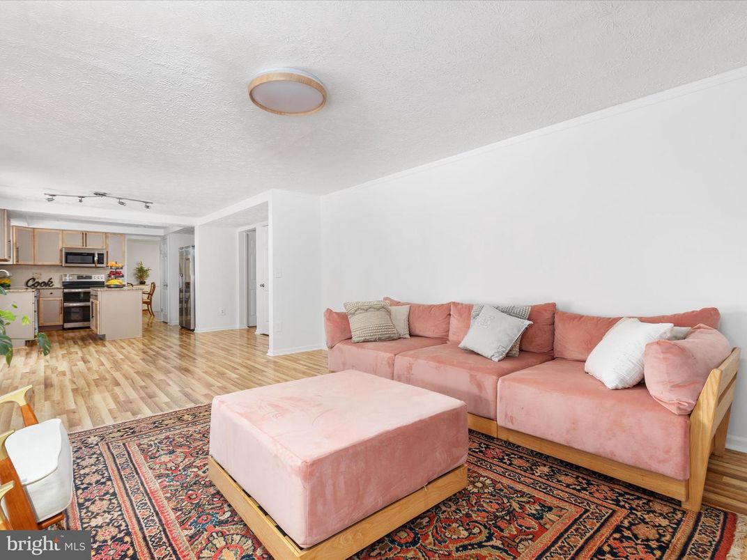 Interior, Kitchen, Living room, Stainless Steel Appliances, Wood Texture Flooring