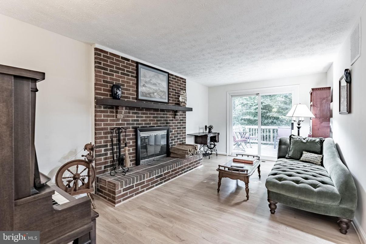 Fireplace, Interior, Living room, Stone Walls, Wood Texture Flooring