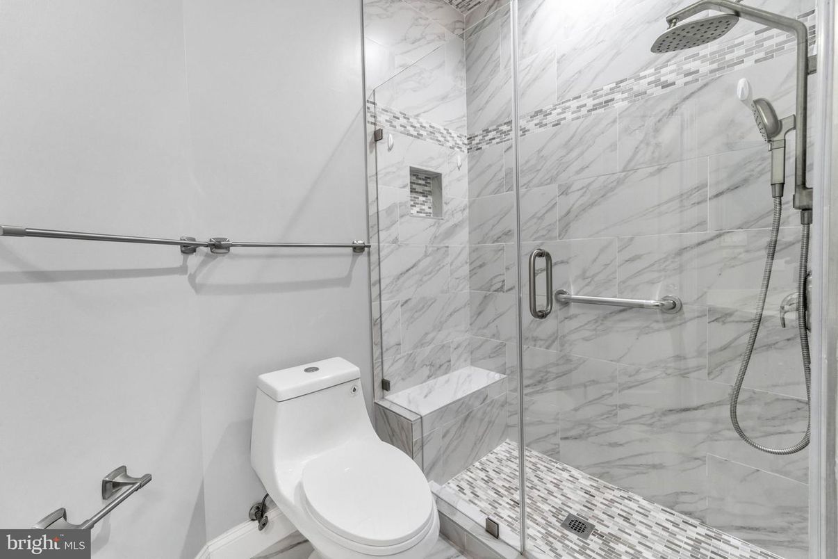 Bathroom, Glass Shower, Interior, Marble Walls