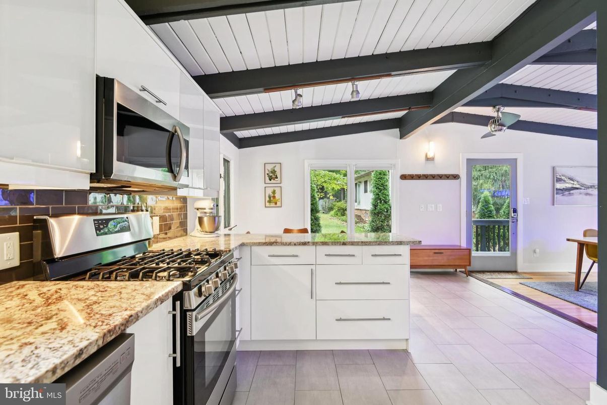 Interior, Kitchen, Wooden Beams, Wood Texture Flooring