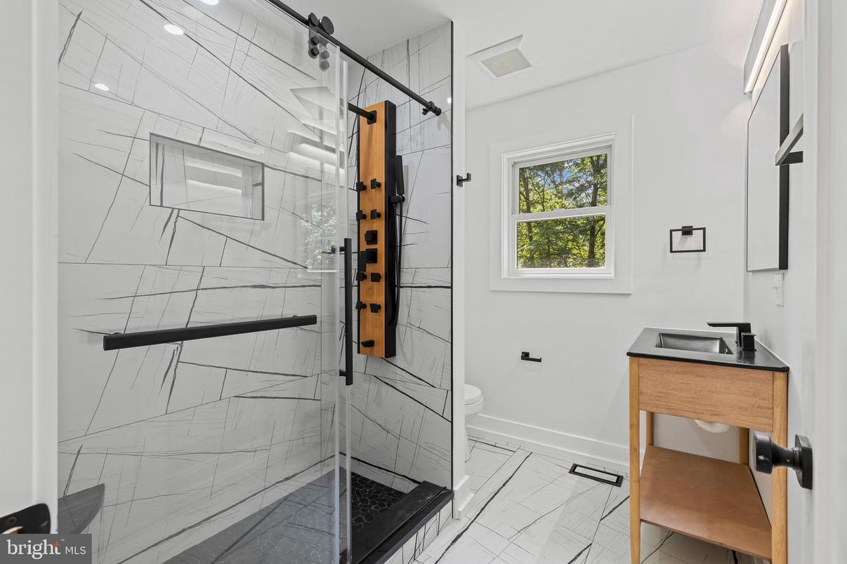 Bathroom, Glass Shower, Interior, Marble, Marble Walls