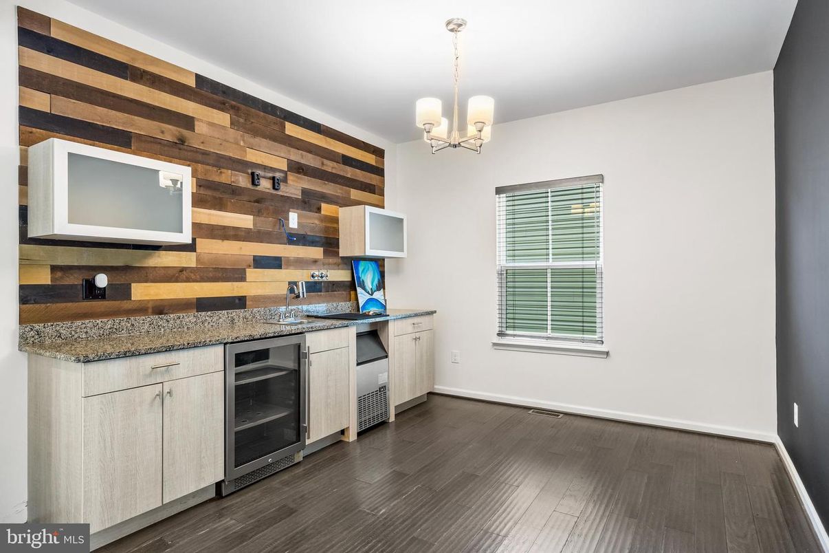 Chandelier, Interior, Kitchen, Pendant Lights, Wood Texture Flooring, Wooden Walls