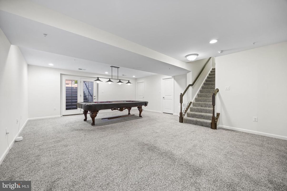 Billiard Table, Game Room, Interior, Pendant Lights, Recessed Lighting