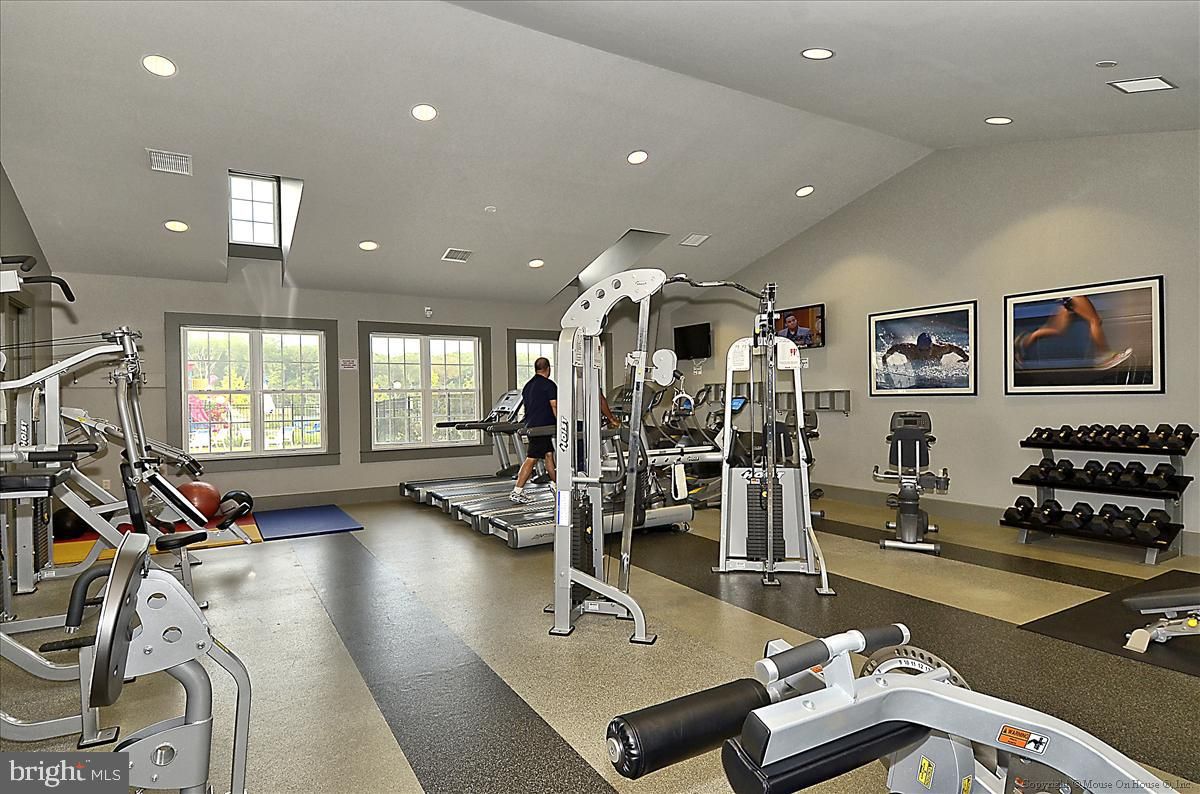 Fitness Equipment, Gym, Interior, Recessed Lighting