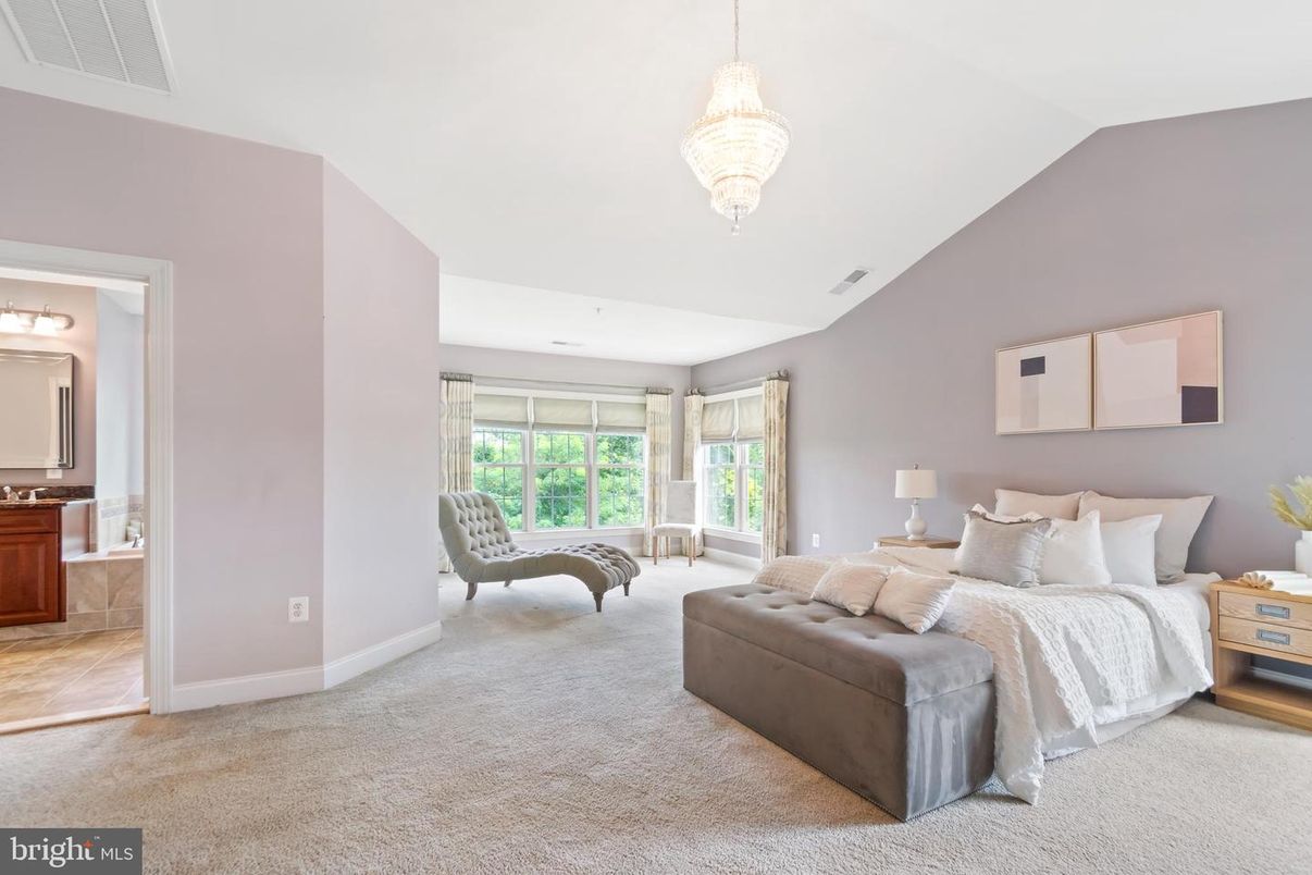Bedroom, Chandelier, Interior