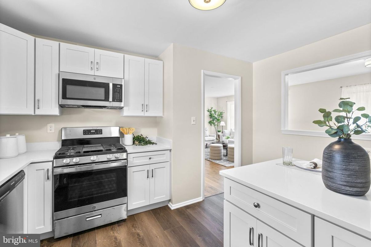 Interior, Kitchen, Stainless Steel Appliances, Wood Texture Flooring