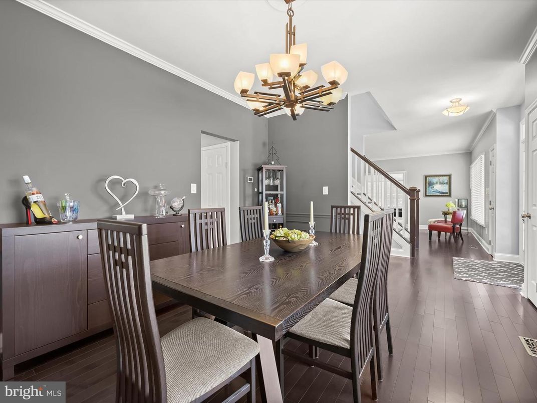 Chandelier, Dining room, Interior, Wood Texture Flooring