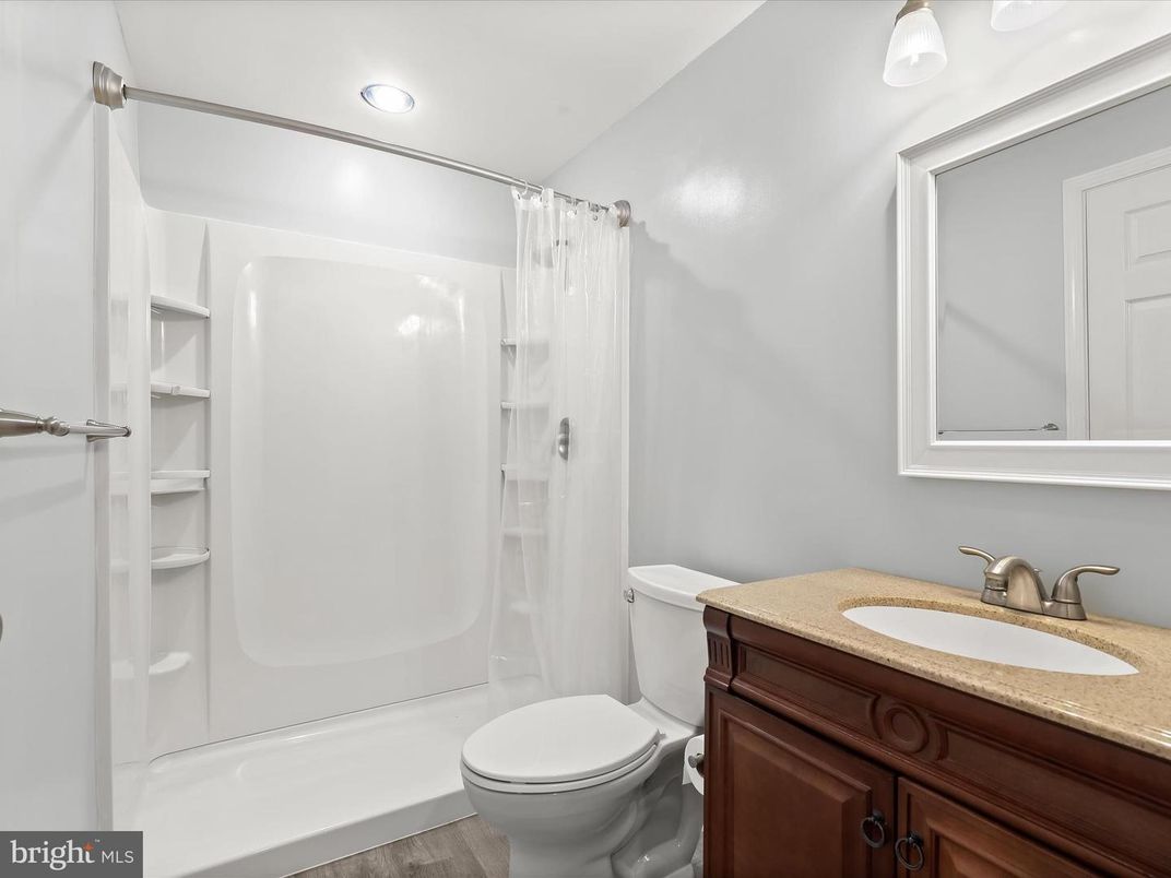 Bathroom, Interior, Recessed Lighting, Wood Texture Flooring