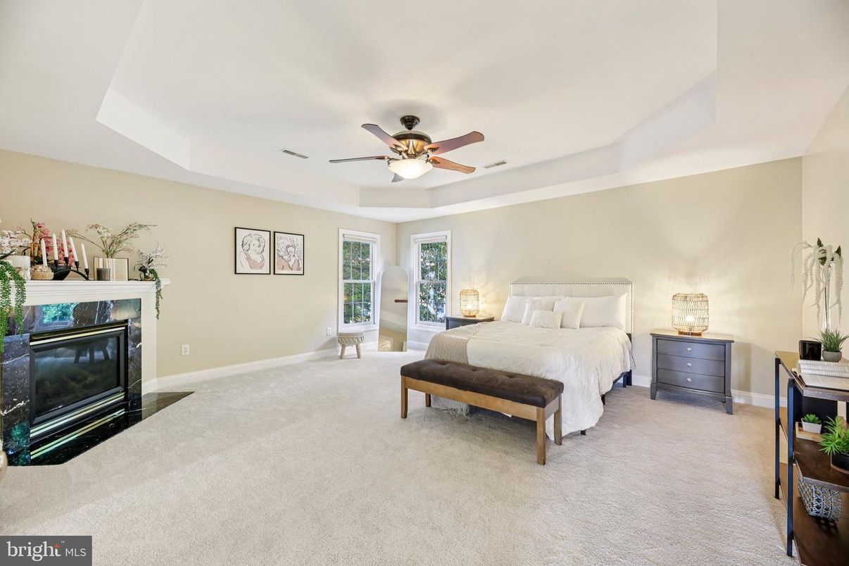 Bedroom, Fireplace, Interior