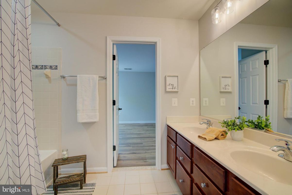 Bathroom, Dual Sink Vanities, Interior, Wood Texture Flooring
