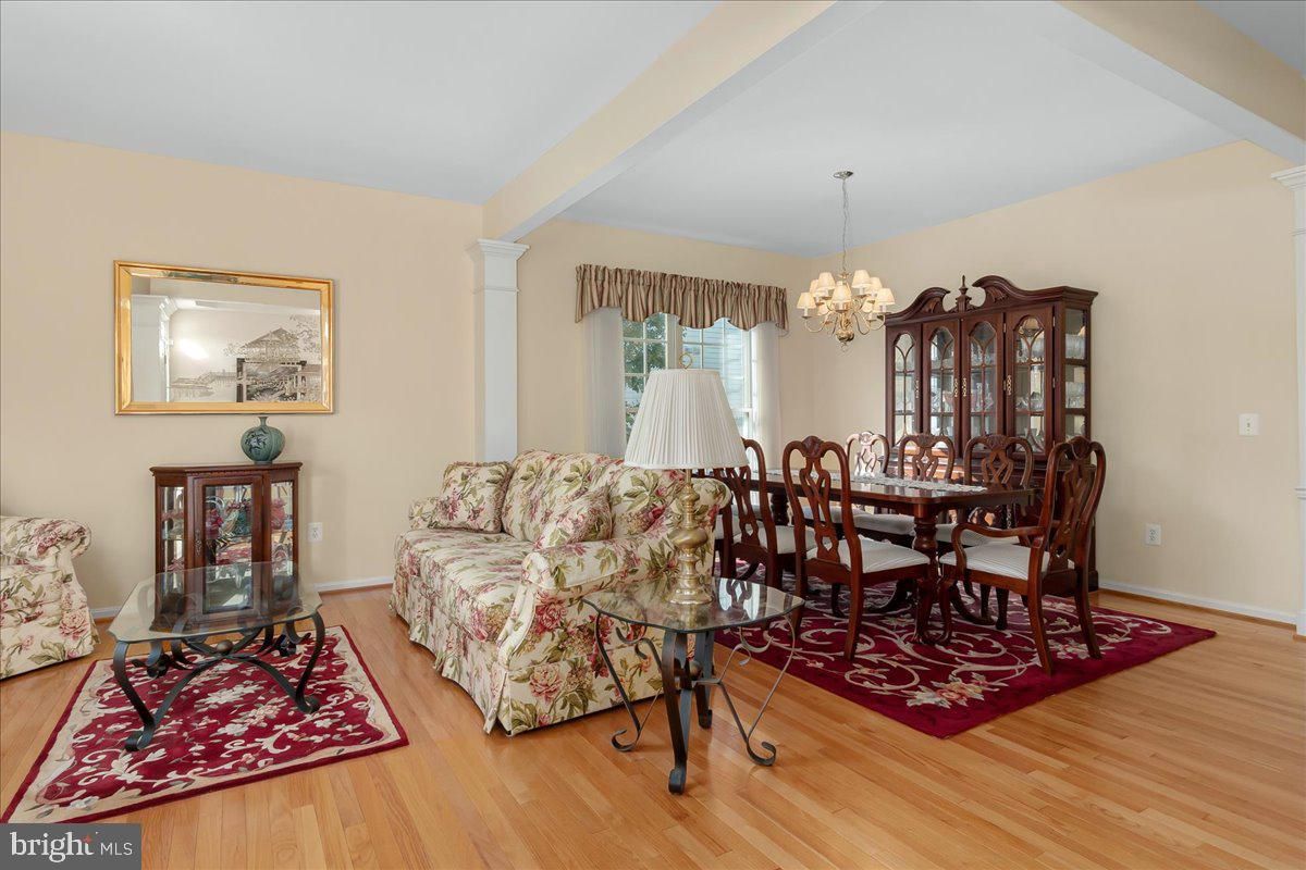 Chandelier, Dining room, Interior, Wood Texture Flooring