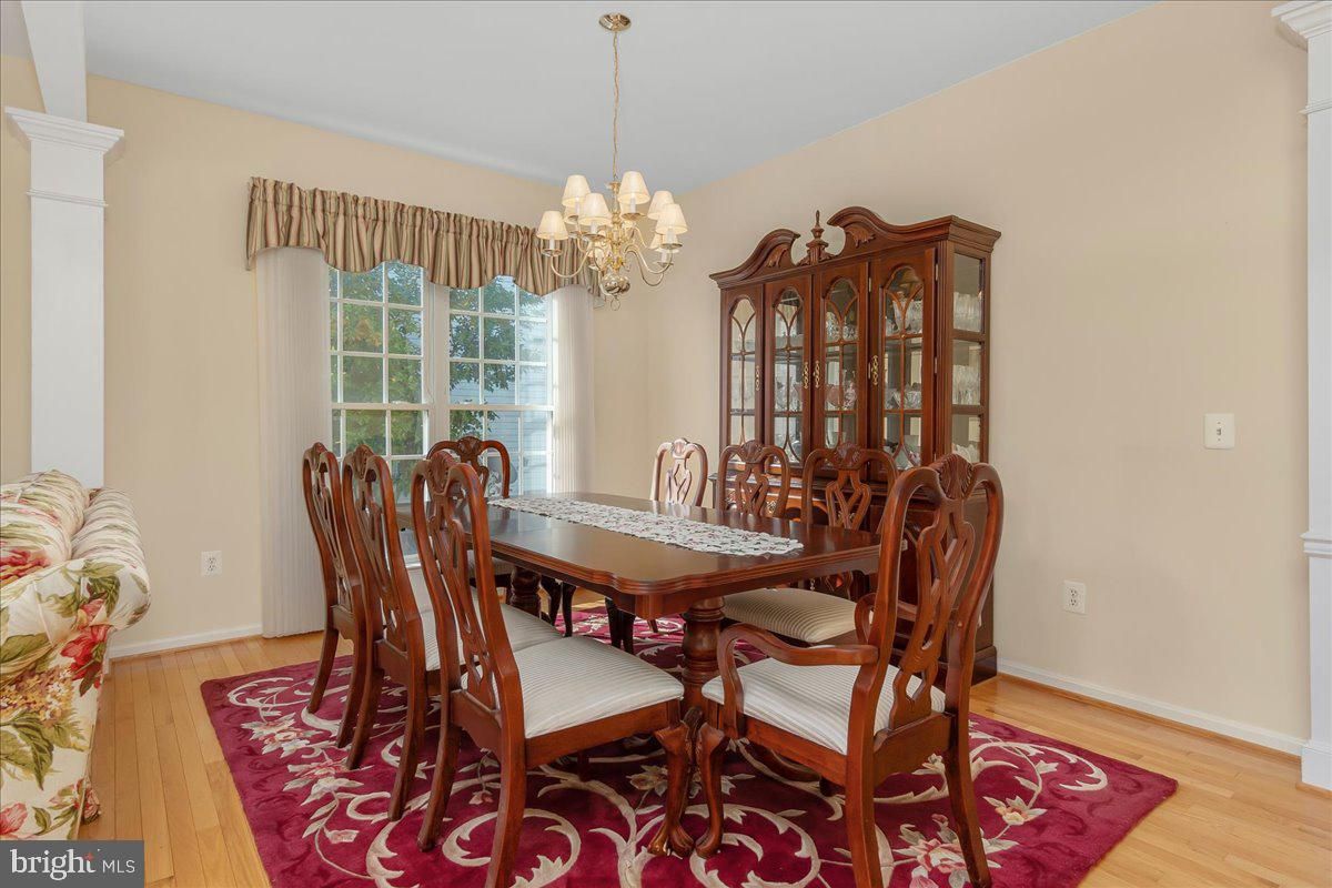 Chandelier, Dining room, Interior, Wood Texture Flooring