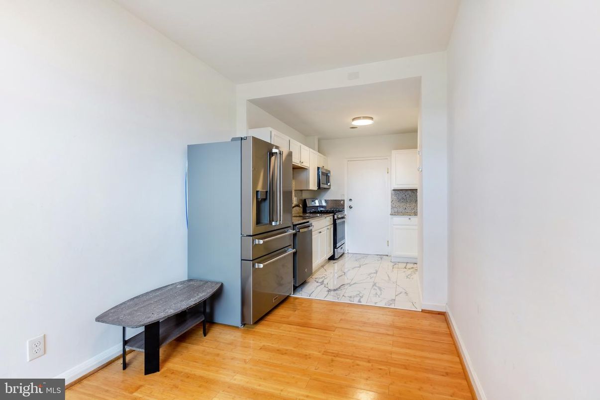 Interior, Kitchen, Marble, Stainless Steel Appliances, Wood Texture Flooring