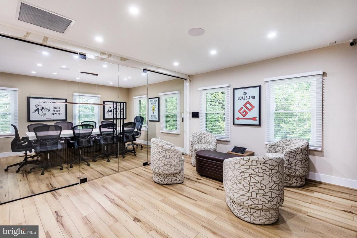 Dining room, Interior, Living room, Pendant Lights, Recessed Lighting, Wood Texture Flooring