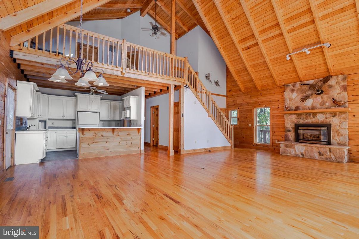 Chandelier, Fireplace, Interior, Kitchen, Wooden Beams, Wooden Ceilings, Wood Texture Flooring, Wooden Walls