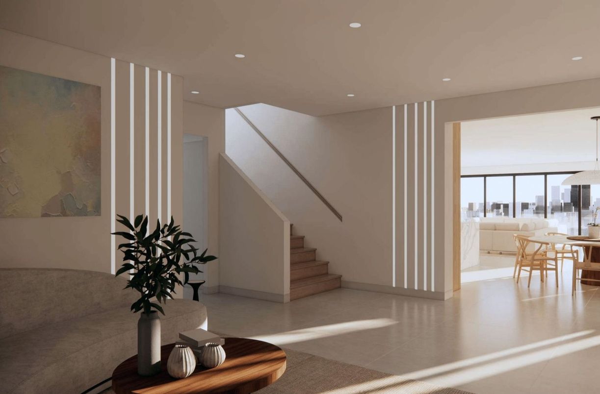 Dining room, Interior, Recessed Lighting, Water