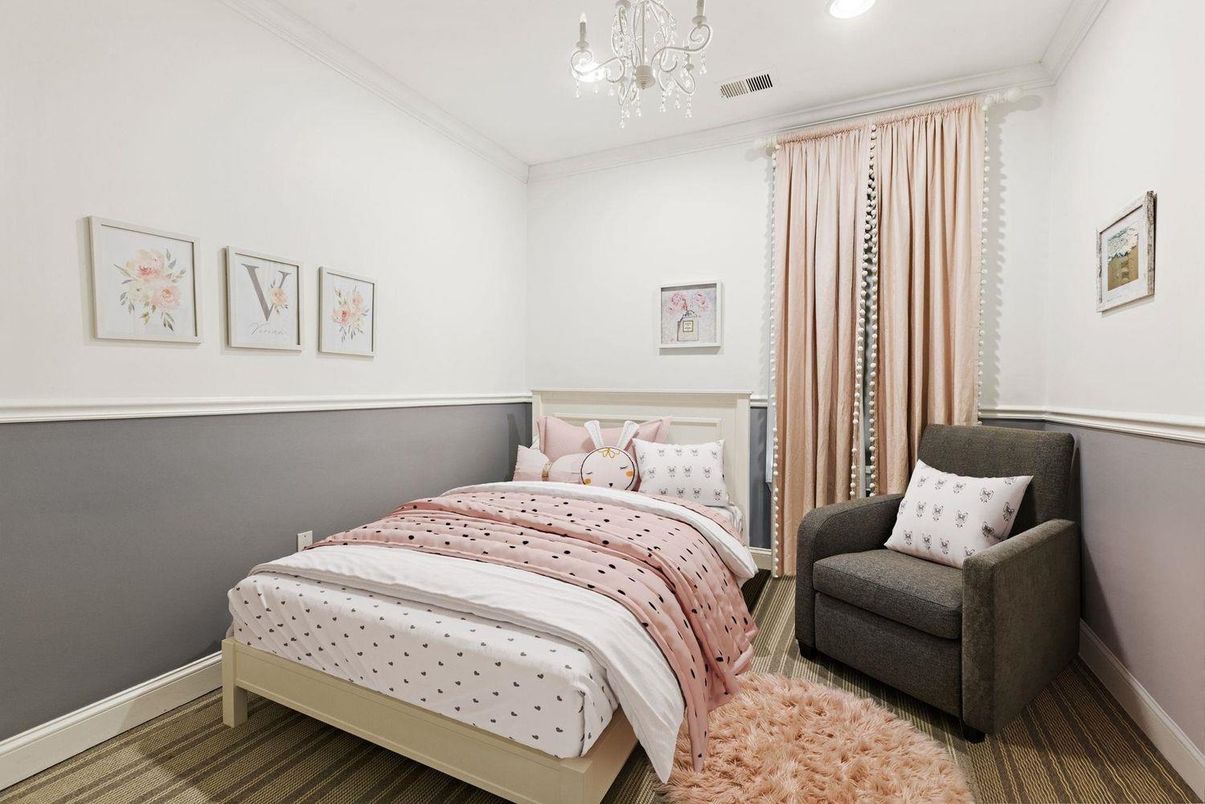Bedroom, Chandelier, Interior, Recessed Lighting