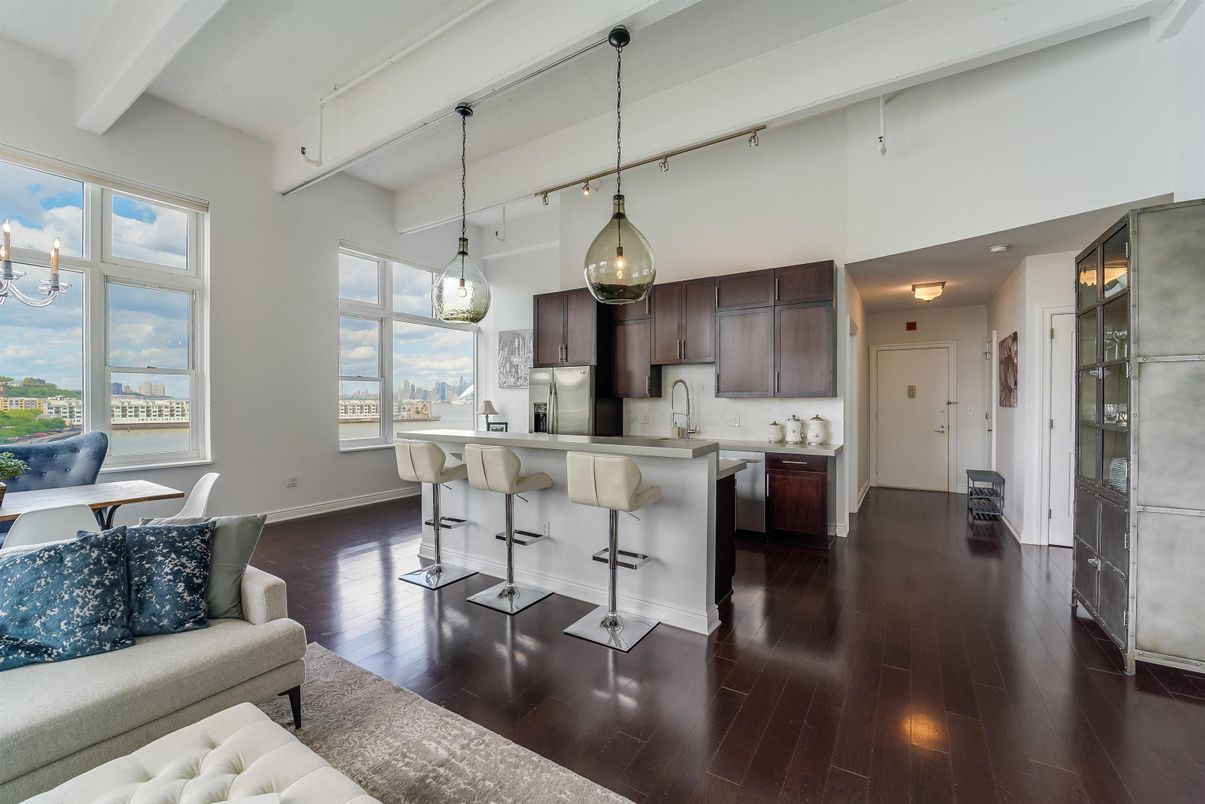 Interior, Kitchen, Pendant Lights, Wood Texture Flooring