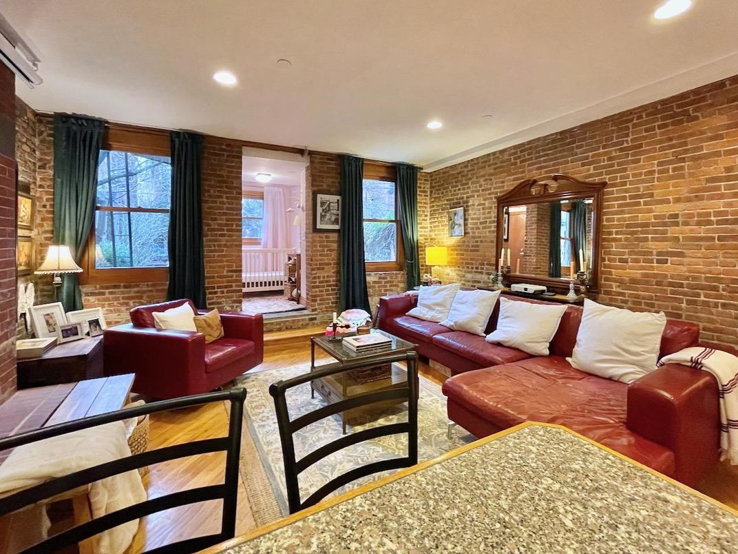 Interior, Living room, Recessed Lighting, Stone Walls