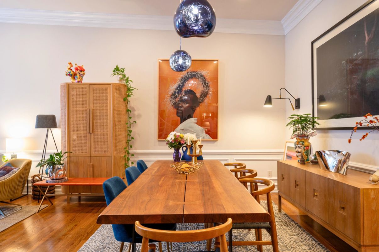 Dining room, Interior, Wood Texture Flooring