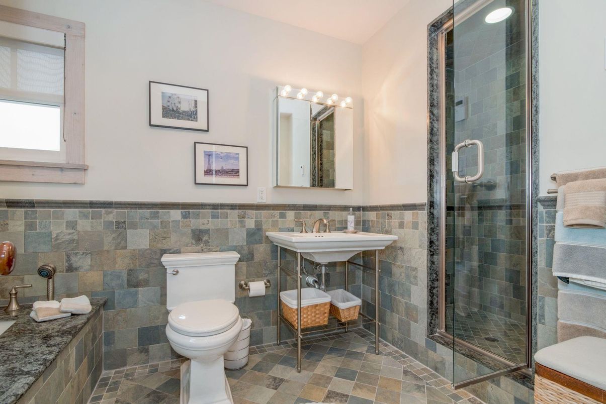 Bathroom, Glass Shower, Interior, Stone Walls