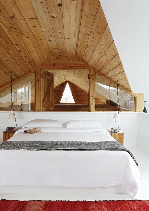 Bedroom, Interior, Wooden Ceilings