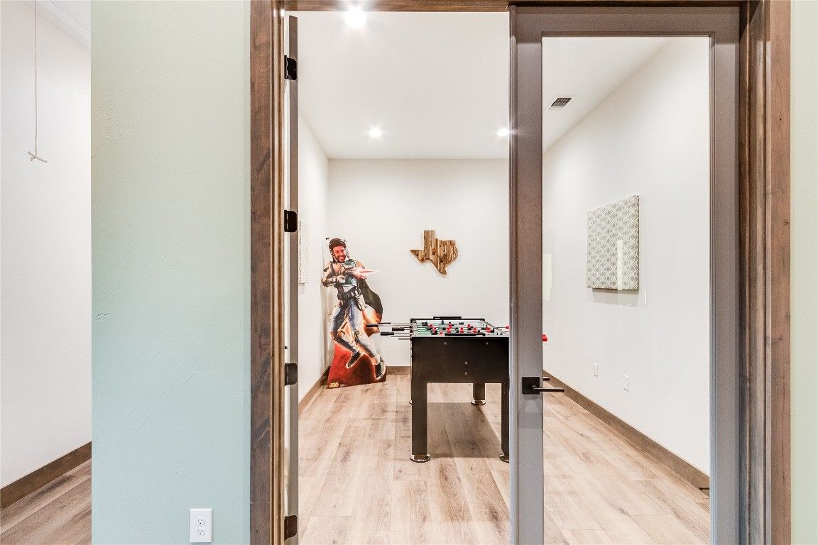 Game Room, Interior, Recessed Lighting, Wood Texture Flooring