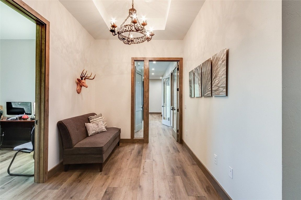 Chandelier, Interior, Recessed Lighting, Wood Texture Flooring