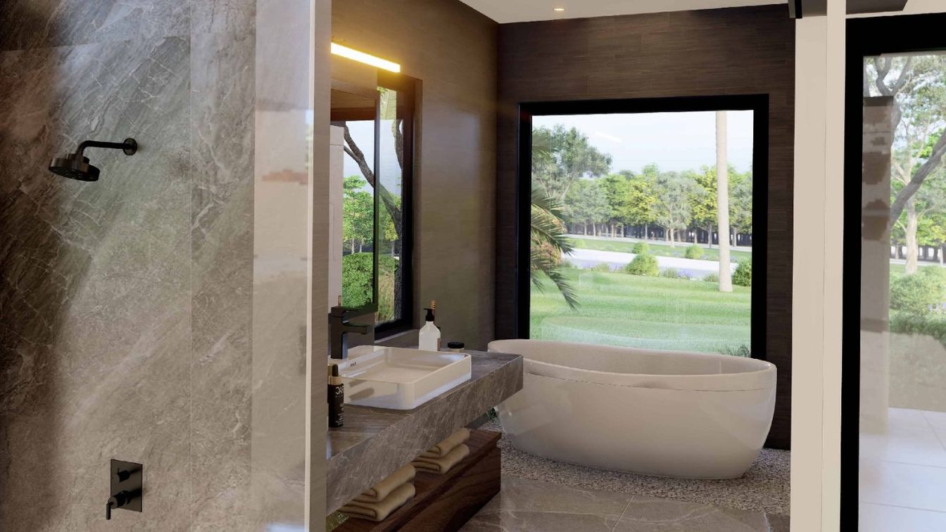 Bathroom, Free Standing Baths, Interior, Recessed Lighting