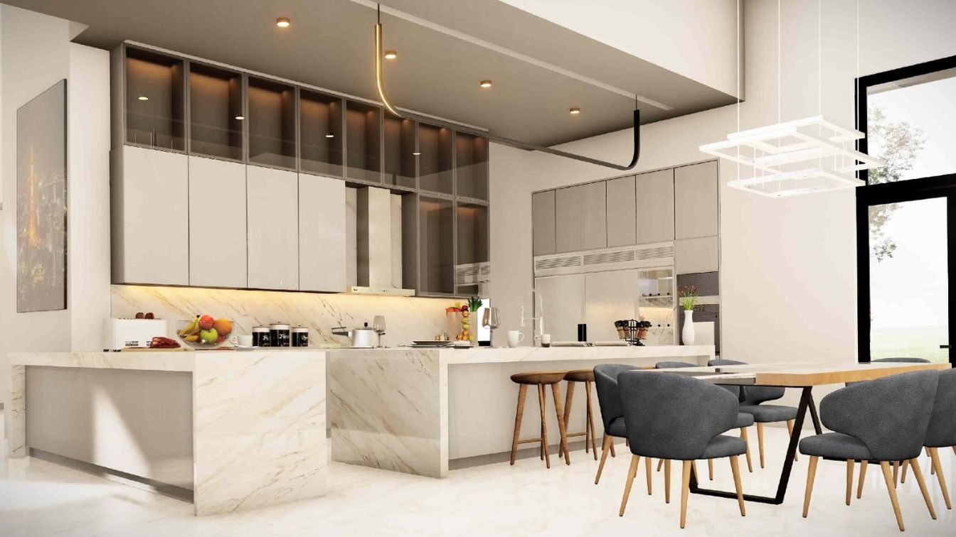 Interior, Kitchen, Pendant Lights, Recessed Lighting