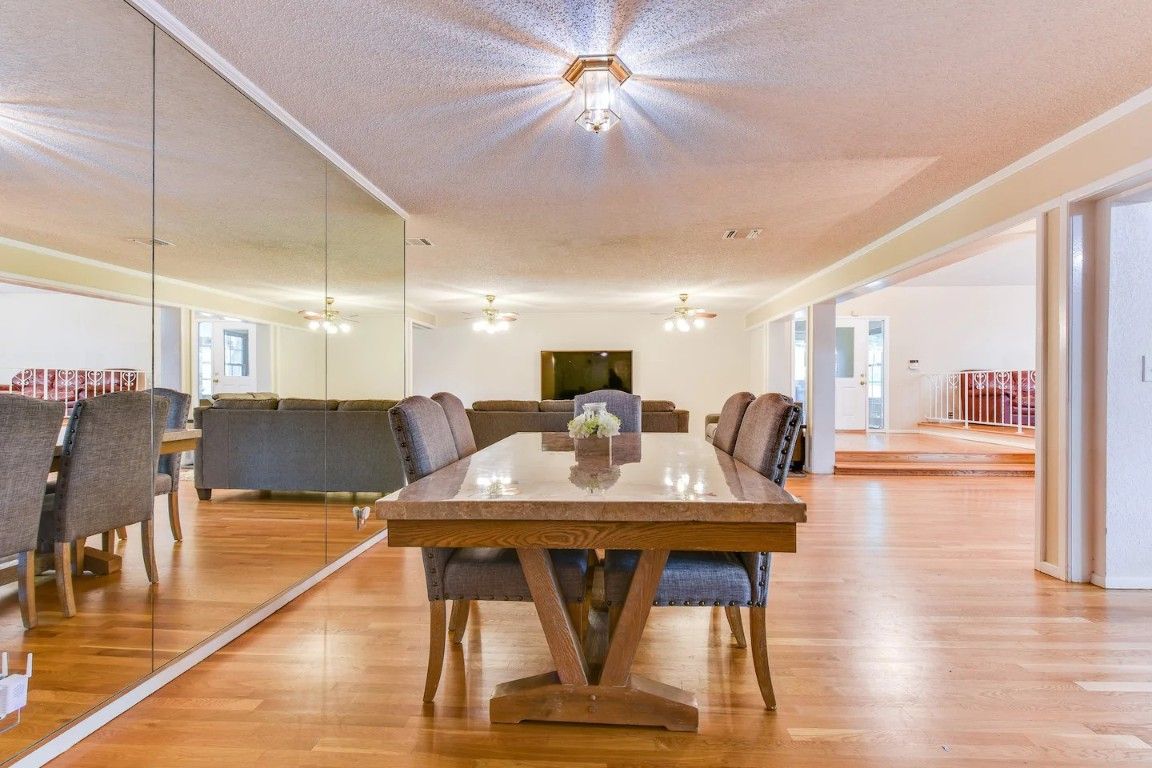 Dining room, Interior, Wood Texture Flooring
