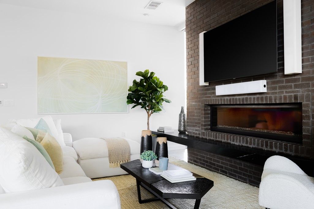 Fireplace, Interior, Living room, Stone Walls