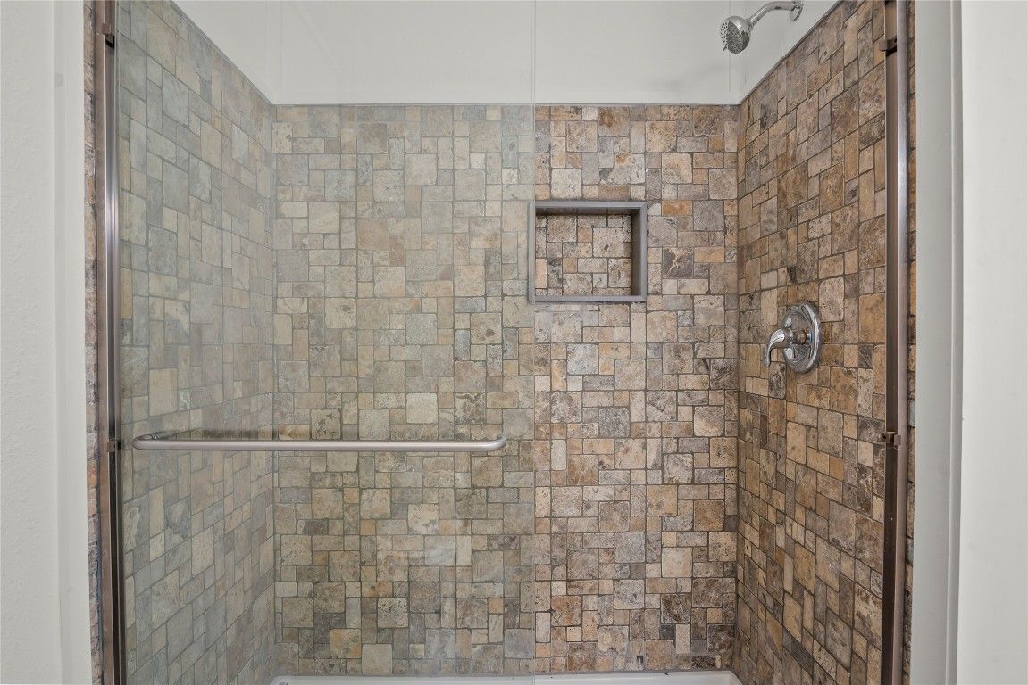 Bathroom, Glass Shower, Interior, Stone Walls