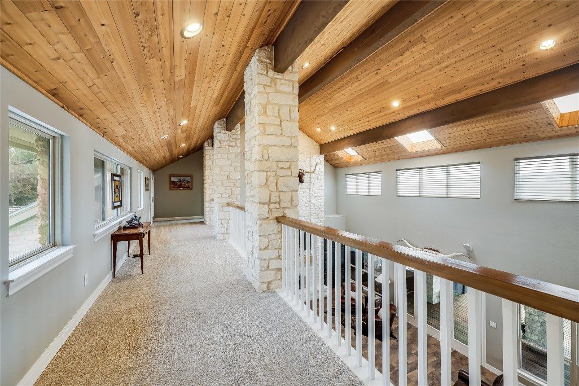 Interior, Recessed Lighting, Stone Walls, Wooden Beams, Wooden Ceilings