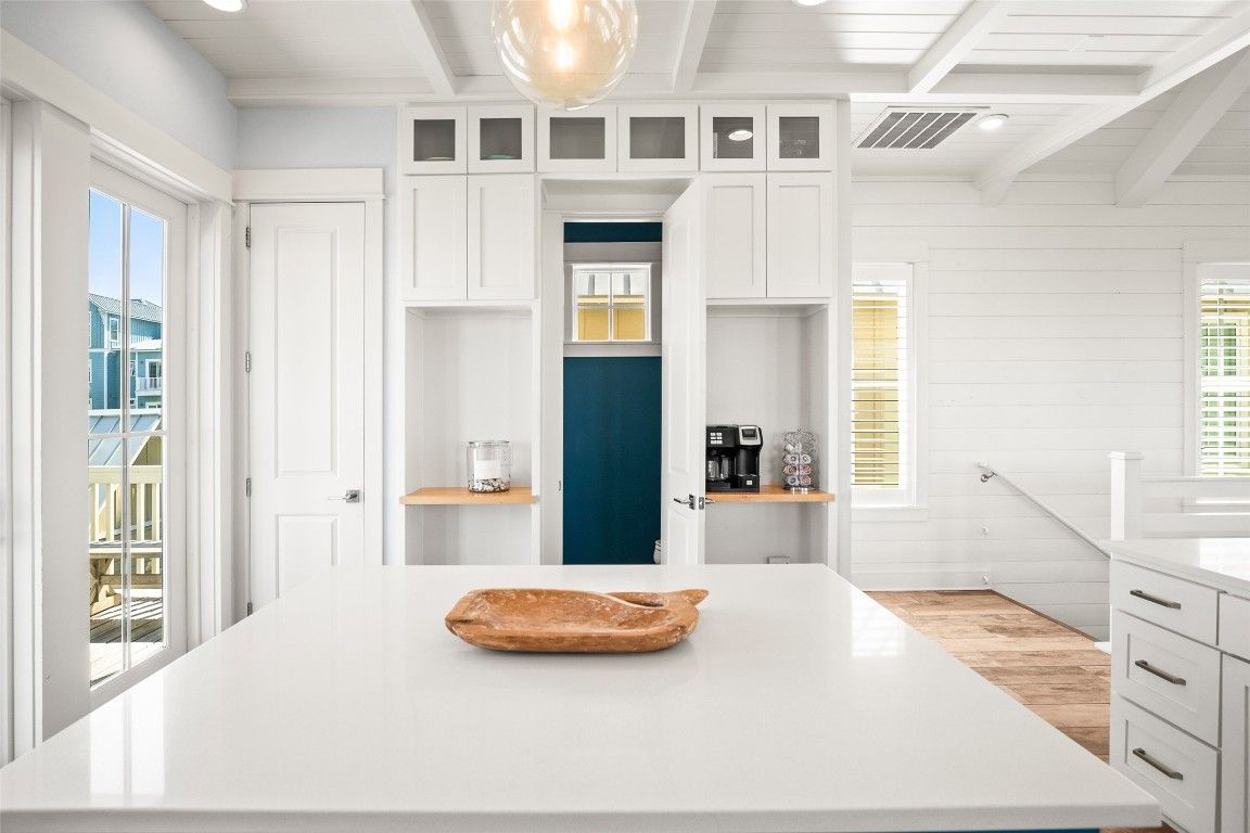 Interior, Kitchen, Recessed Lighting, Wood Texture Flooring