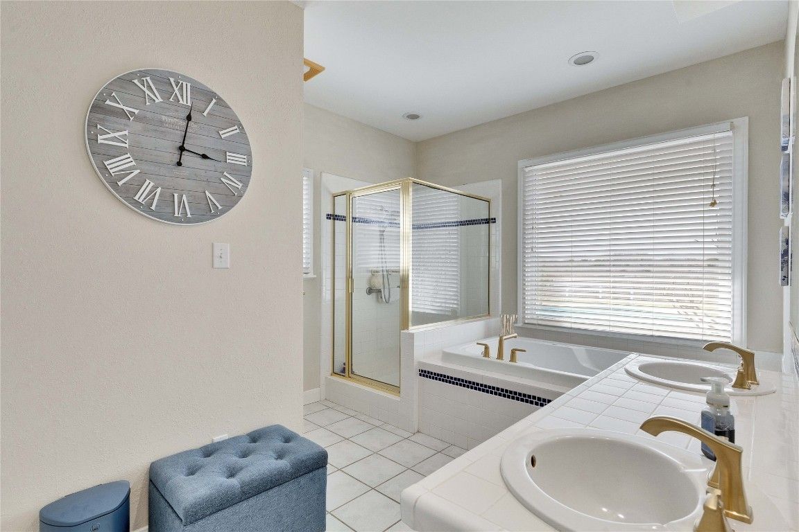 Bathroom, Dual Sink Vanities, Glass Shower, Interior, Tile Countertops
