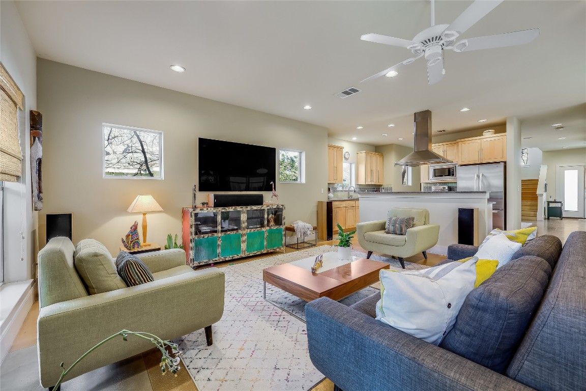 Interior, Kitchen, Living room, Recessed Lighting, Stainless Steel Appliances
