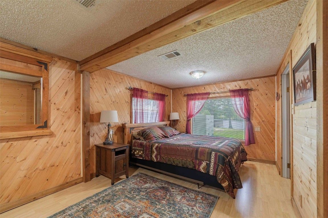 Bedroom, Interior, Wood Texture Flooring, Wooden Walls