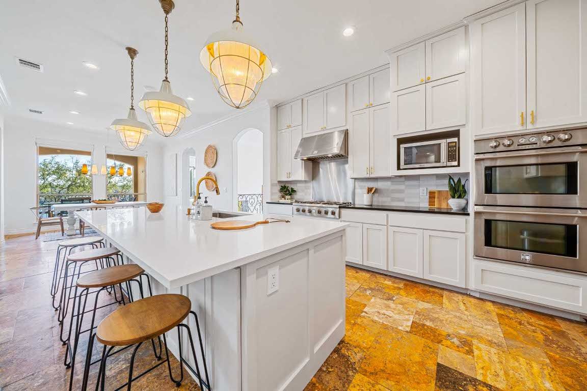 Interior, Kitchen, Pendant Lights, Recessed Lighting, Stainless Steel Appliances