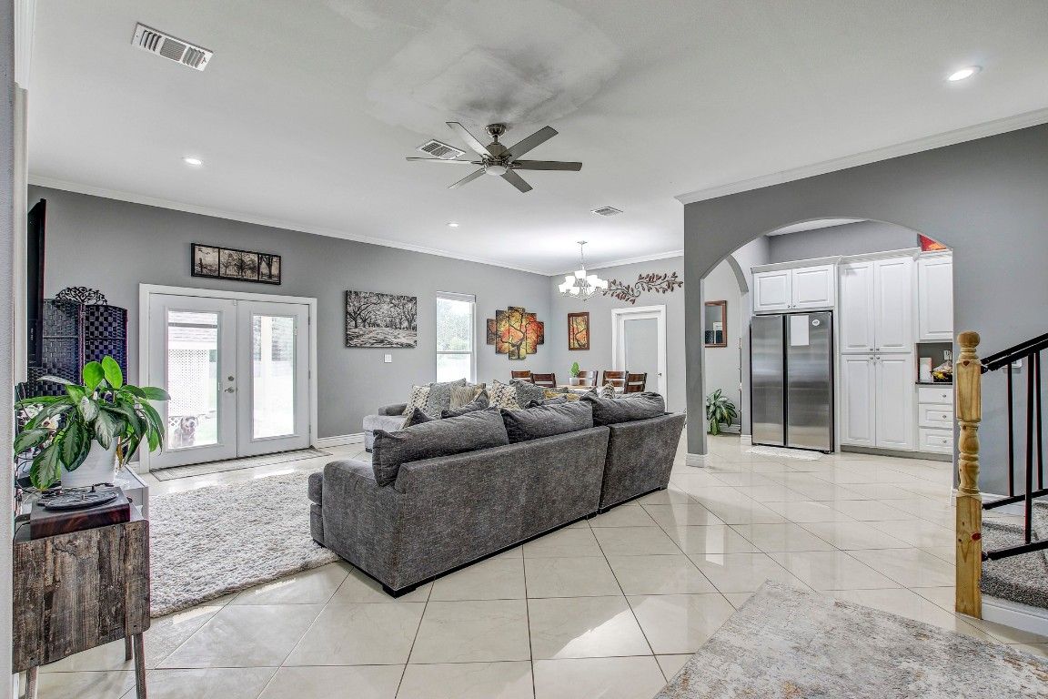 Chandelier, Dining room, Interior, Kitchen, Living room, Recessed Lighting