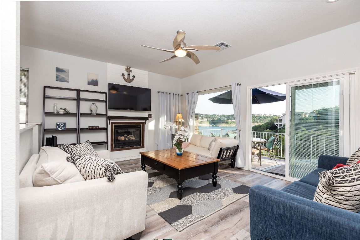 Fireplace, Interior, Living room, Water, Wood Texture Flooring