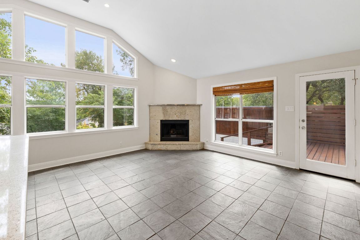 Empty room, Fireplace, Interior, Recessed Lighting